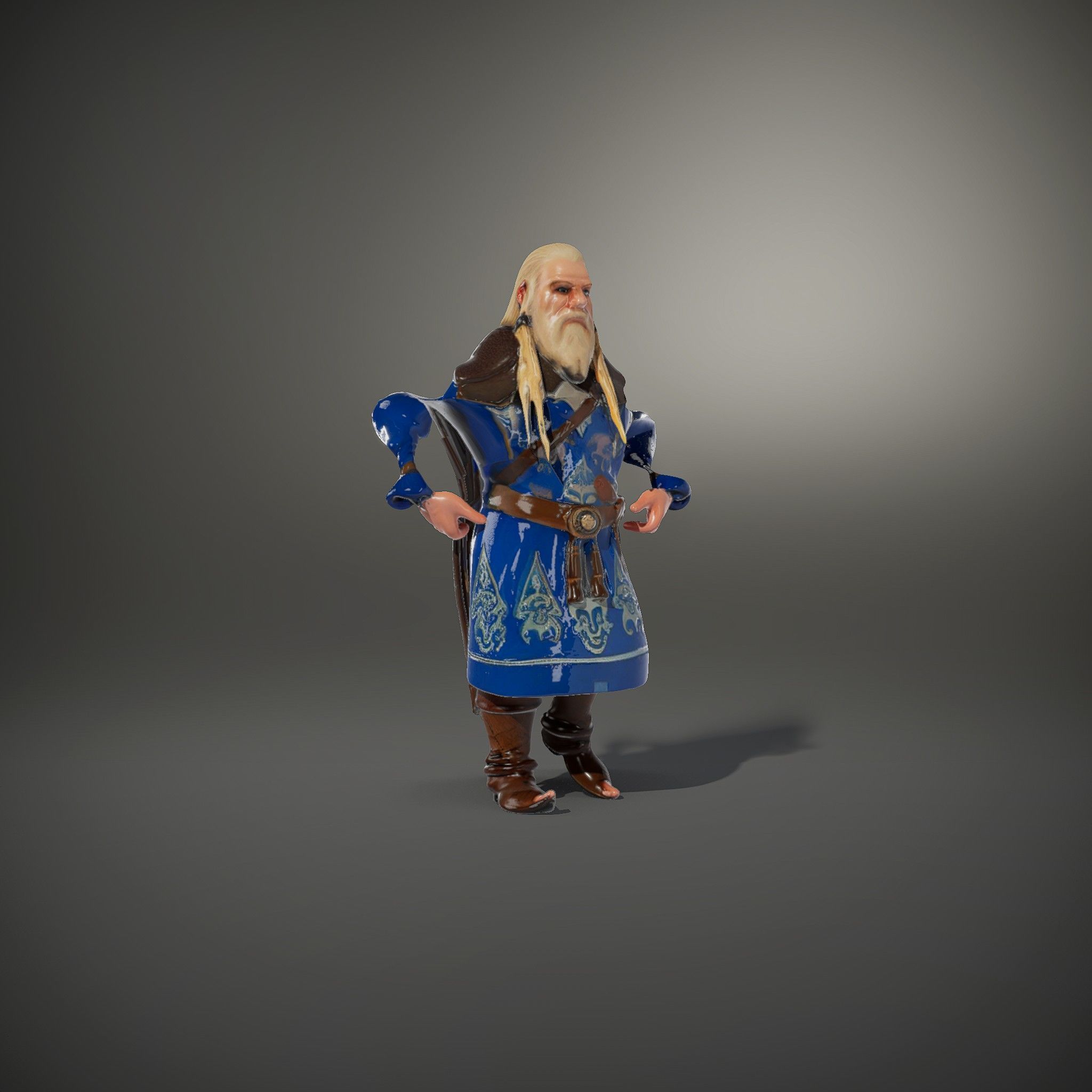 Nordic Warrior Character Rigged and Animated for Games and An... Low-poly 3D model_36