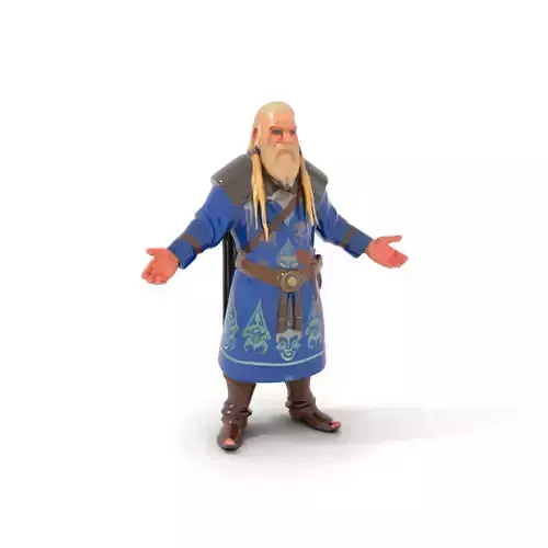 Nordic Warrior Character Rigged and Animated for Games and An... Low-poly 3D model