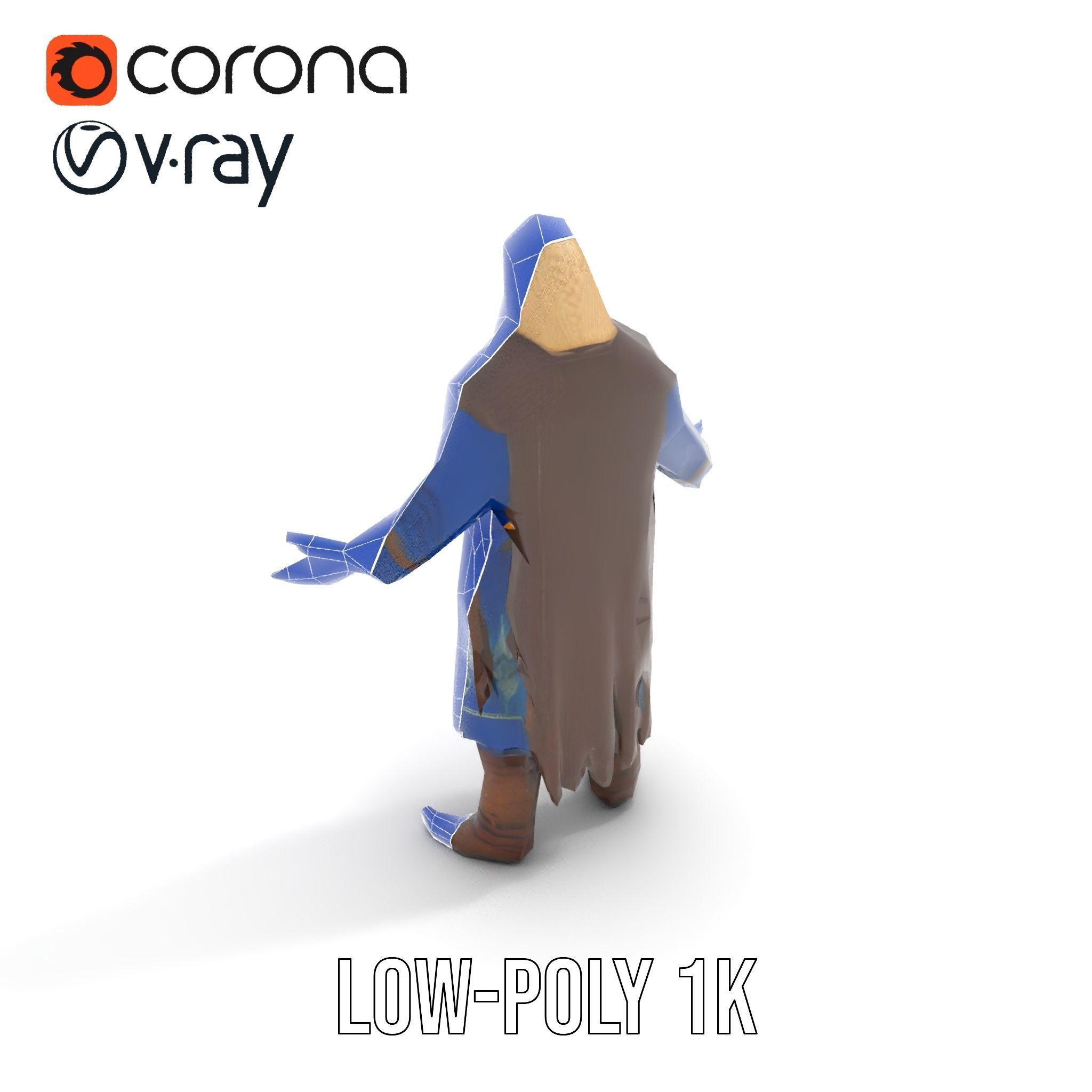 Nordic Warrior Character Rigged and Animated for Games and An... Low-poly 3D model_13