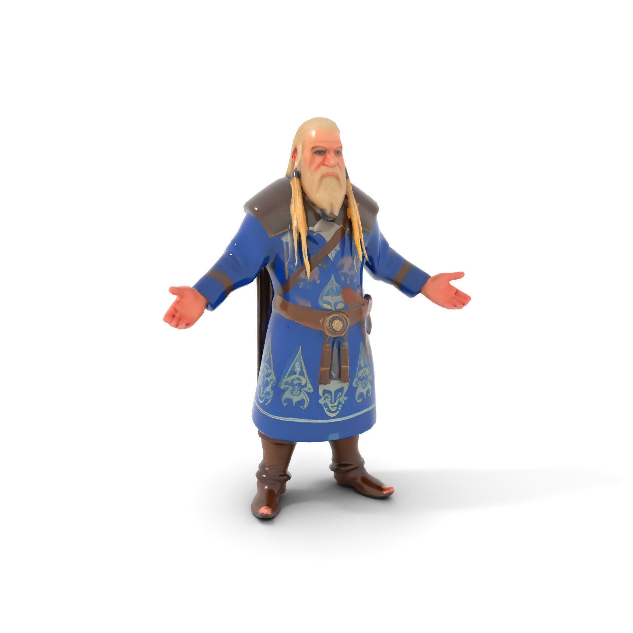 Nordic Warrior Character Rigged and Animated for Games and An... Low-poly 3D model_12