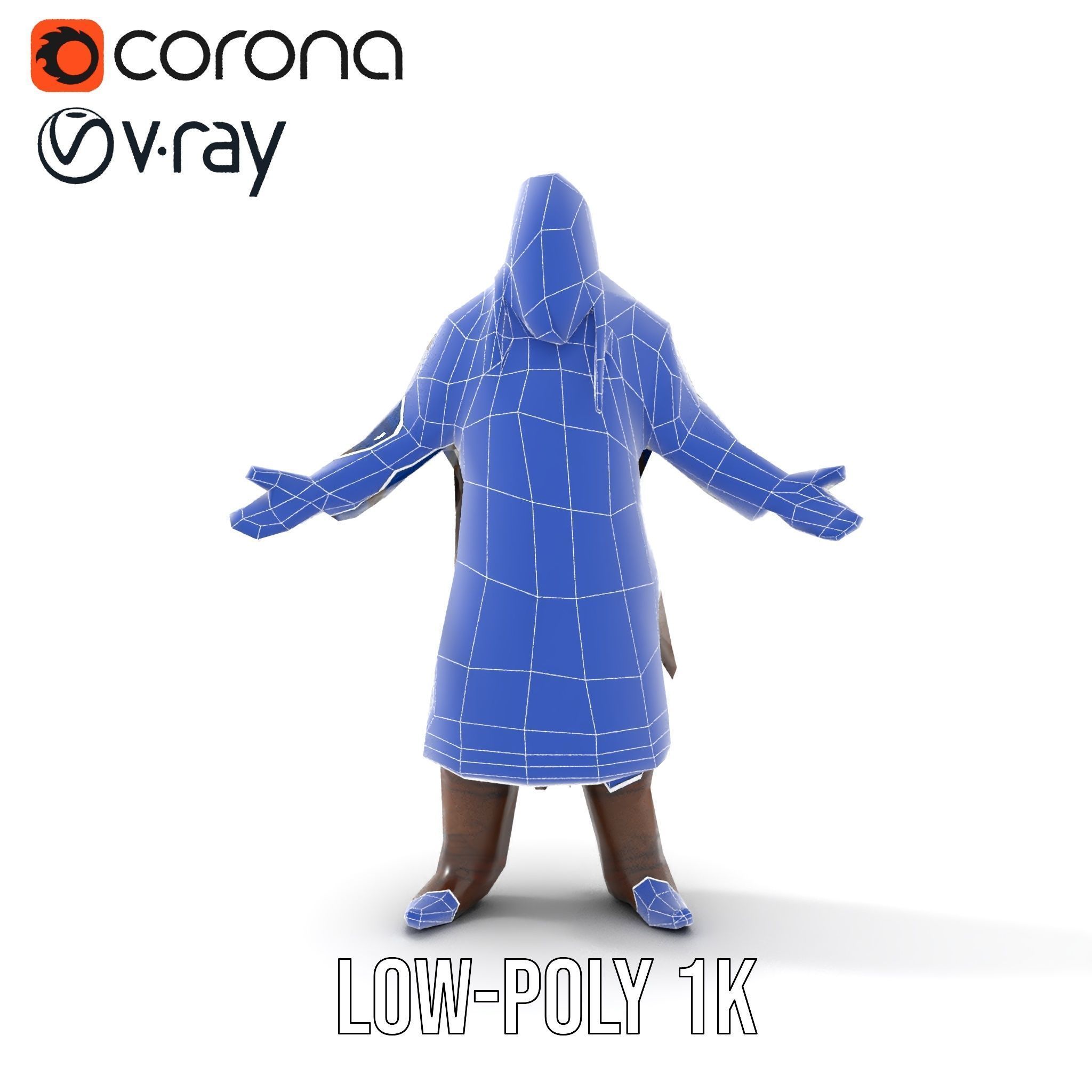 Nordic Warrior Character Rigged and Animated for Games and An... Low-poly 3D model_7