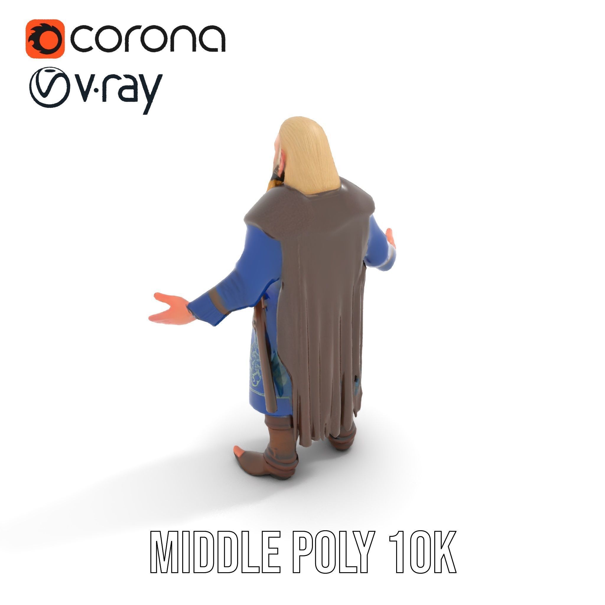 Nordic Warrior Character Rigged and Animated for Games and An... Low-poly 3D model_18