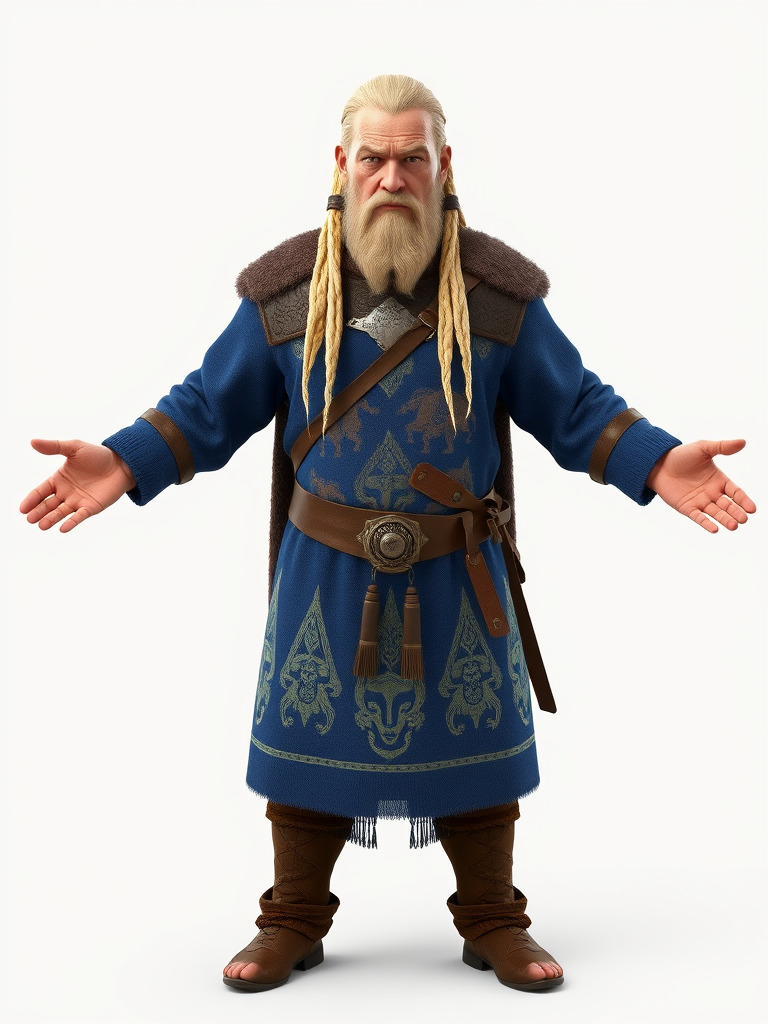 Nordic Warrior Character Rigged and Animated for Games and An... Low-poly 3D model_2