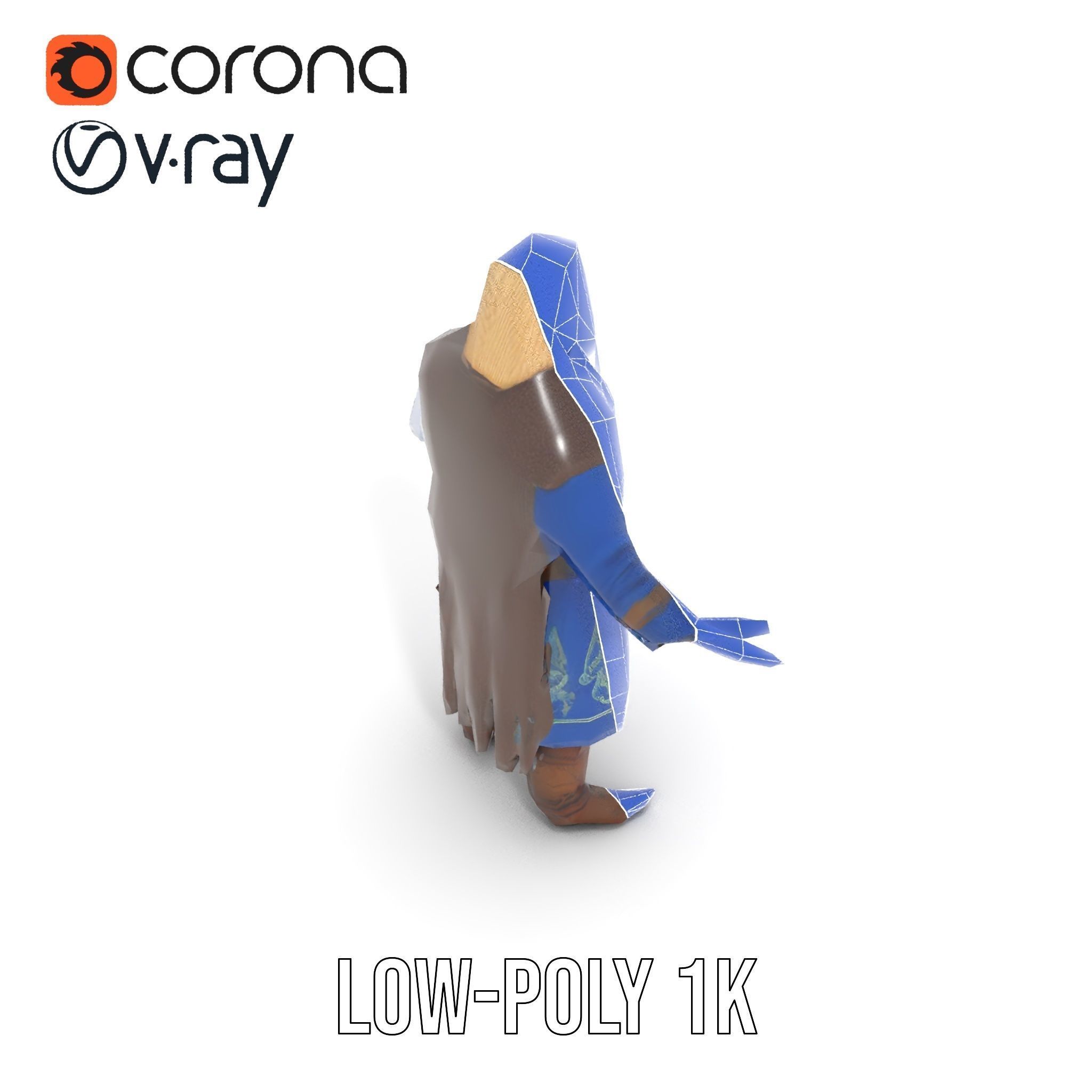 Nordic Warrior Character Rigged and Animated for Games and An... Low-poly 3D model_10