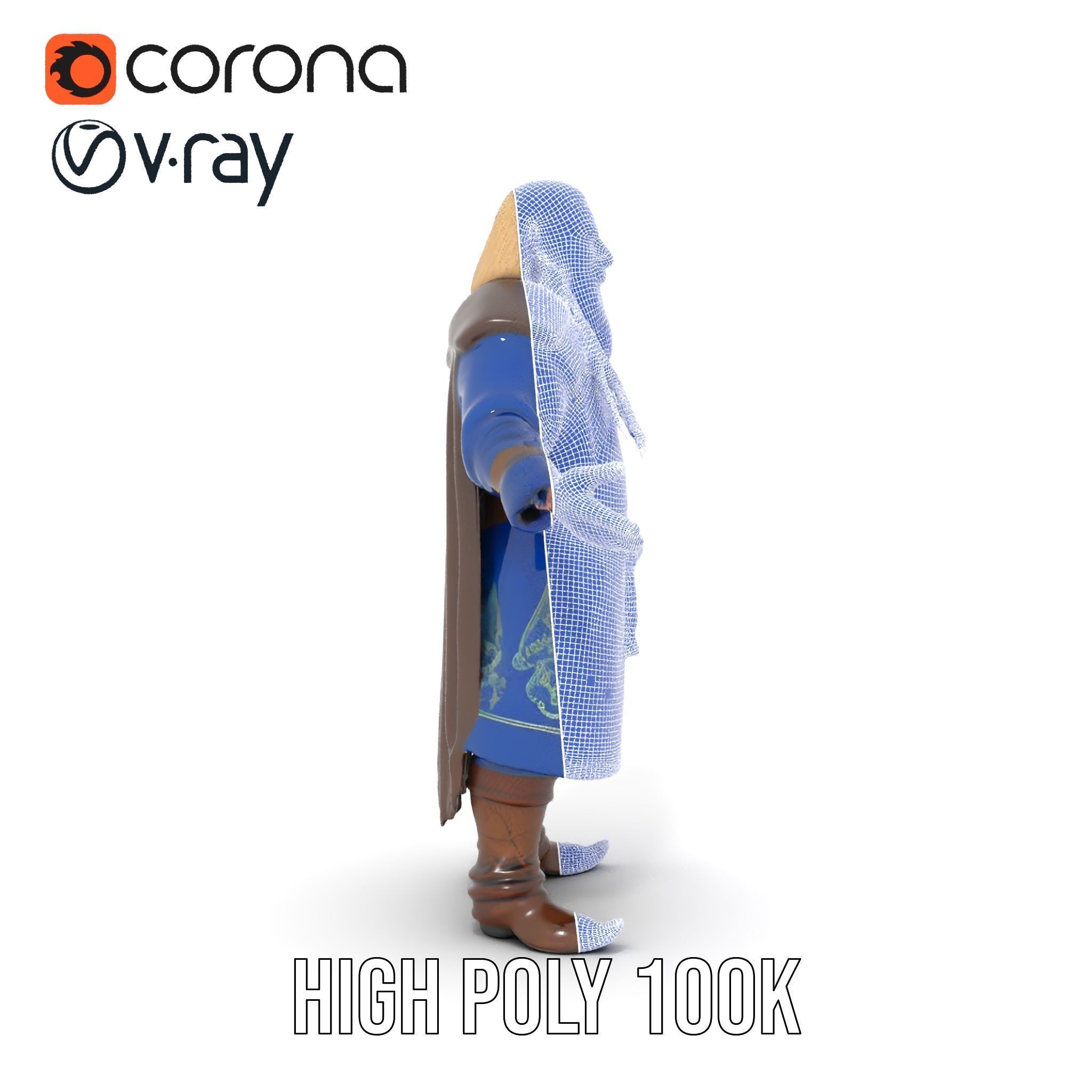 Nordic Warrior Character Rigged and Animated for Games and An... Low-poly 3D model_33