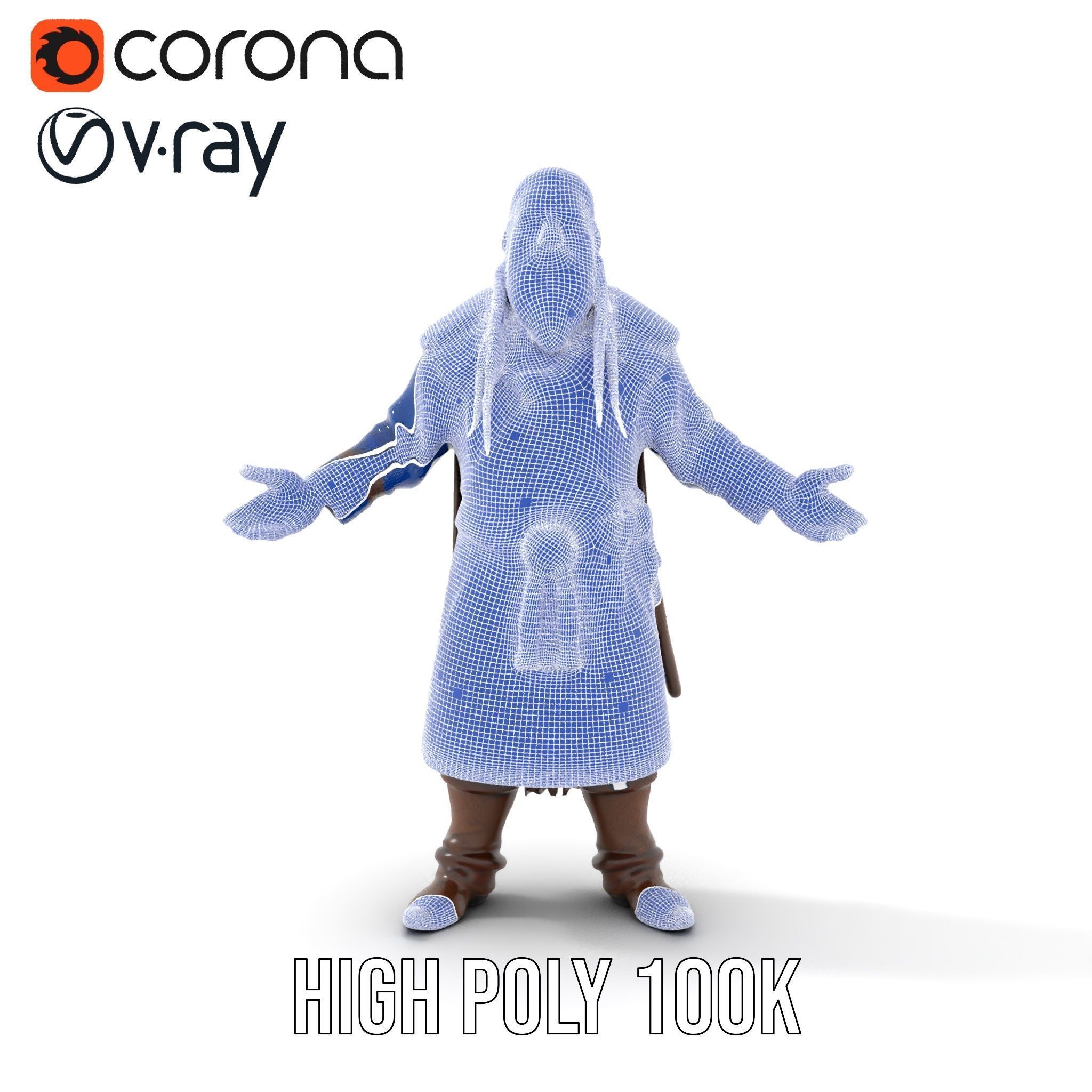 Nordic Warrior Character Rigged and Animated for Games and An... Low-poly 3D model_31