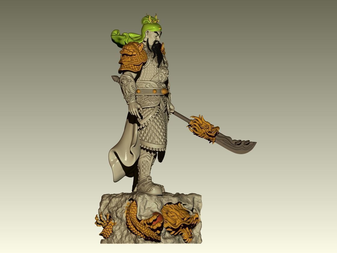 Guan Yu 01 3D Statue 3D print model_1