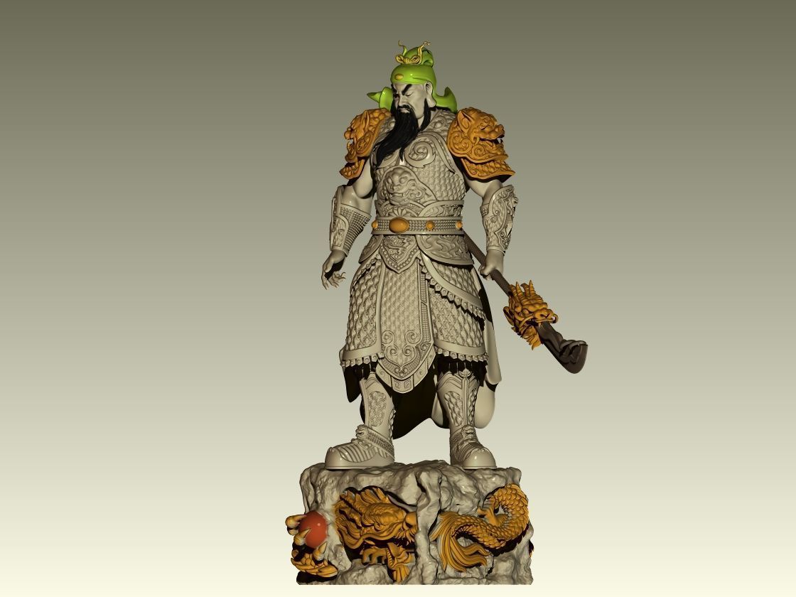 Guan Yu 01 3D Statue 3D print model_5