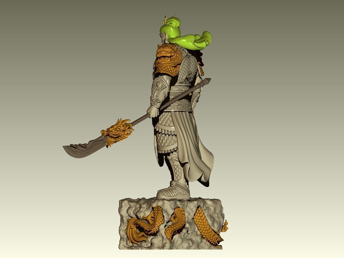 Guan Yu 01 3D Statue 3D print model_4