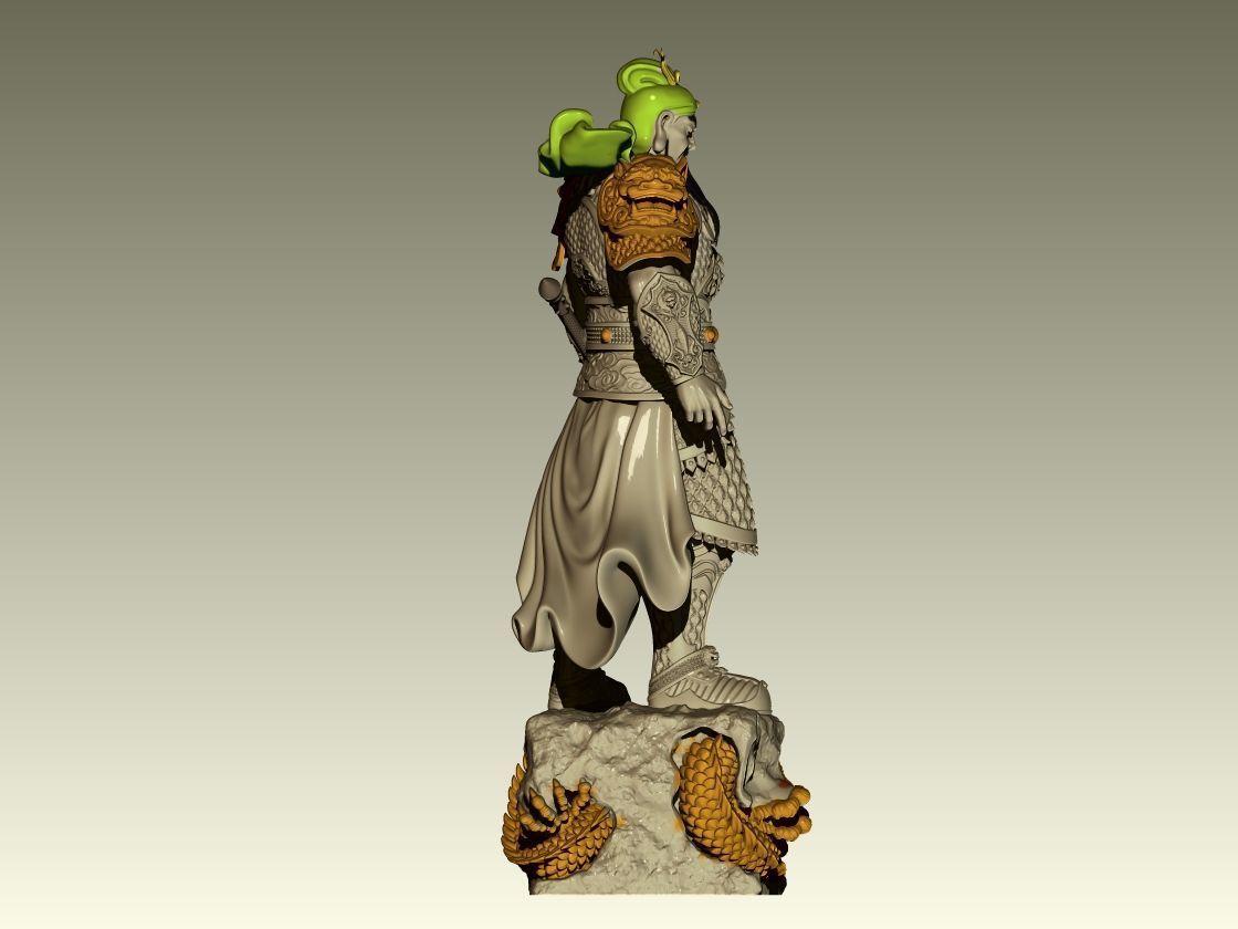 Guan Yu 01 3D Statue 3D print model_2