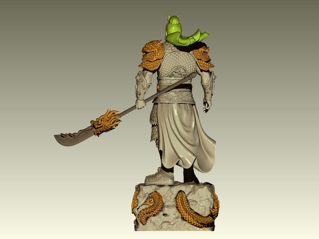 Guan Yu 01 3D Statue 3D print model_3