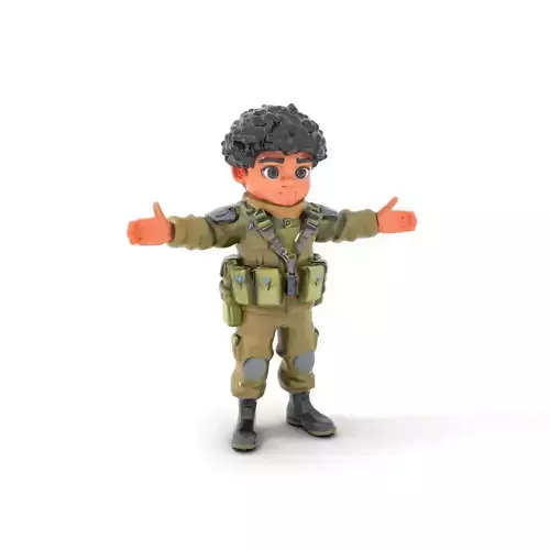 Jungle Ranger Cartoon Character Rigged and Animated