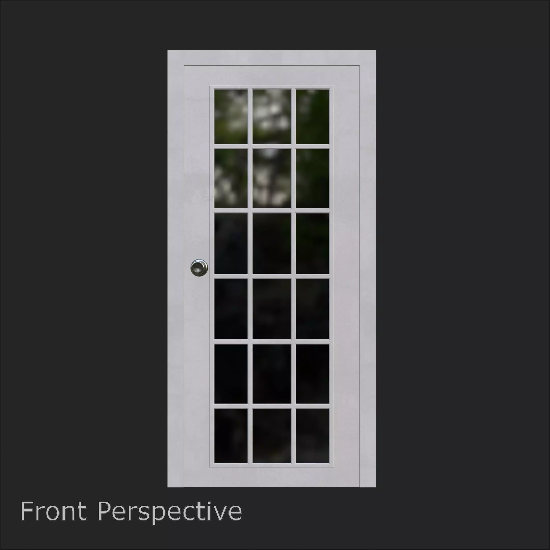White French Door with Glass Panels 3D model