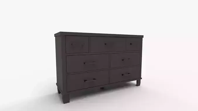 Covetown Dresser In Dark Brown 3D model Covetown Dresser In Dark Brown 3D model
