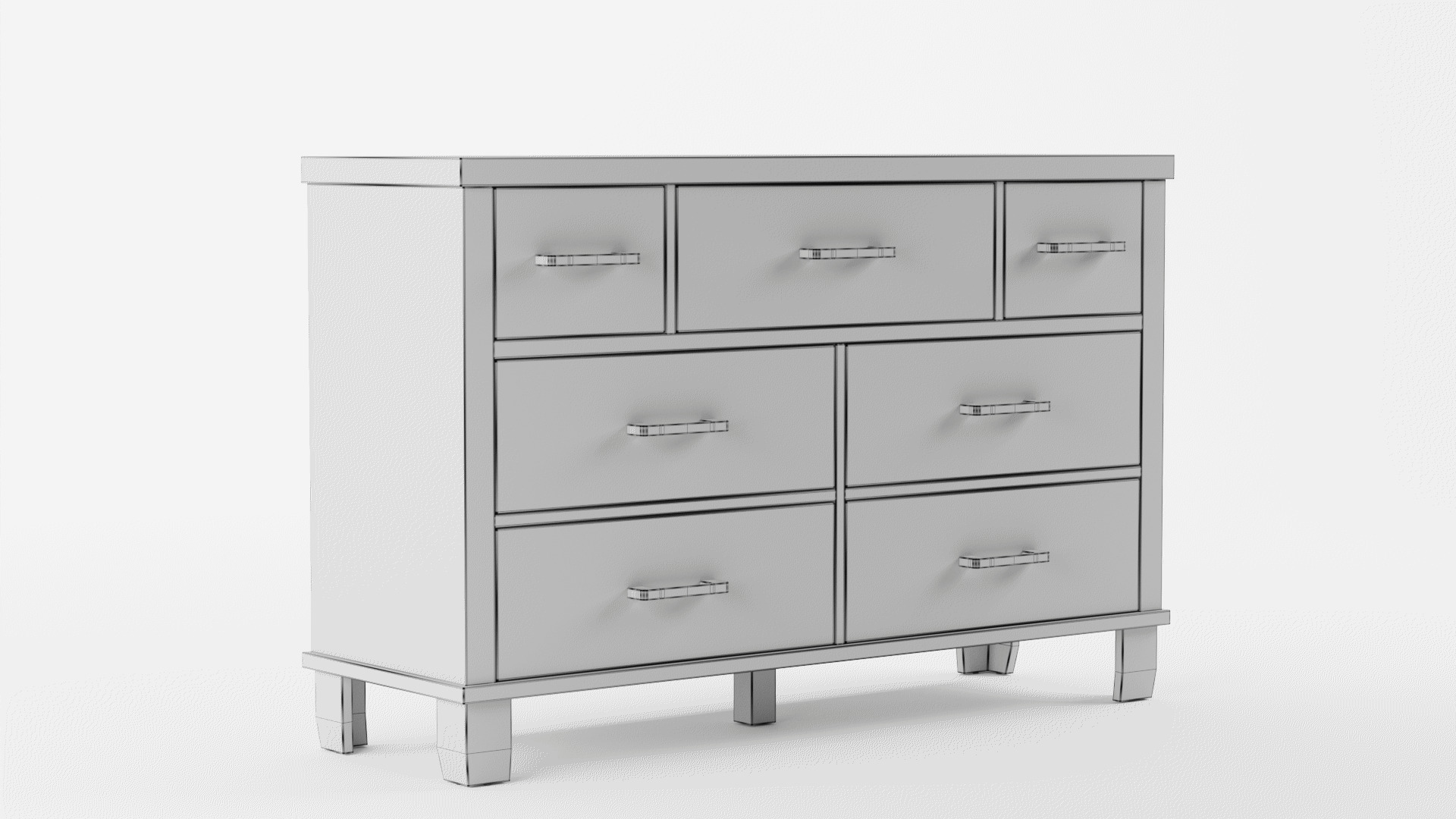 Covetown Dresser In Dark Brown 3D model_11