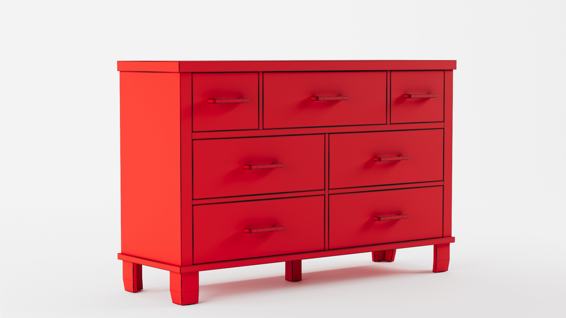 Covetown Dresser In Dark Brown 3D model_12