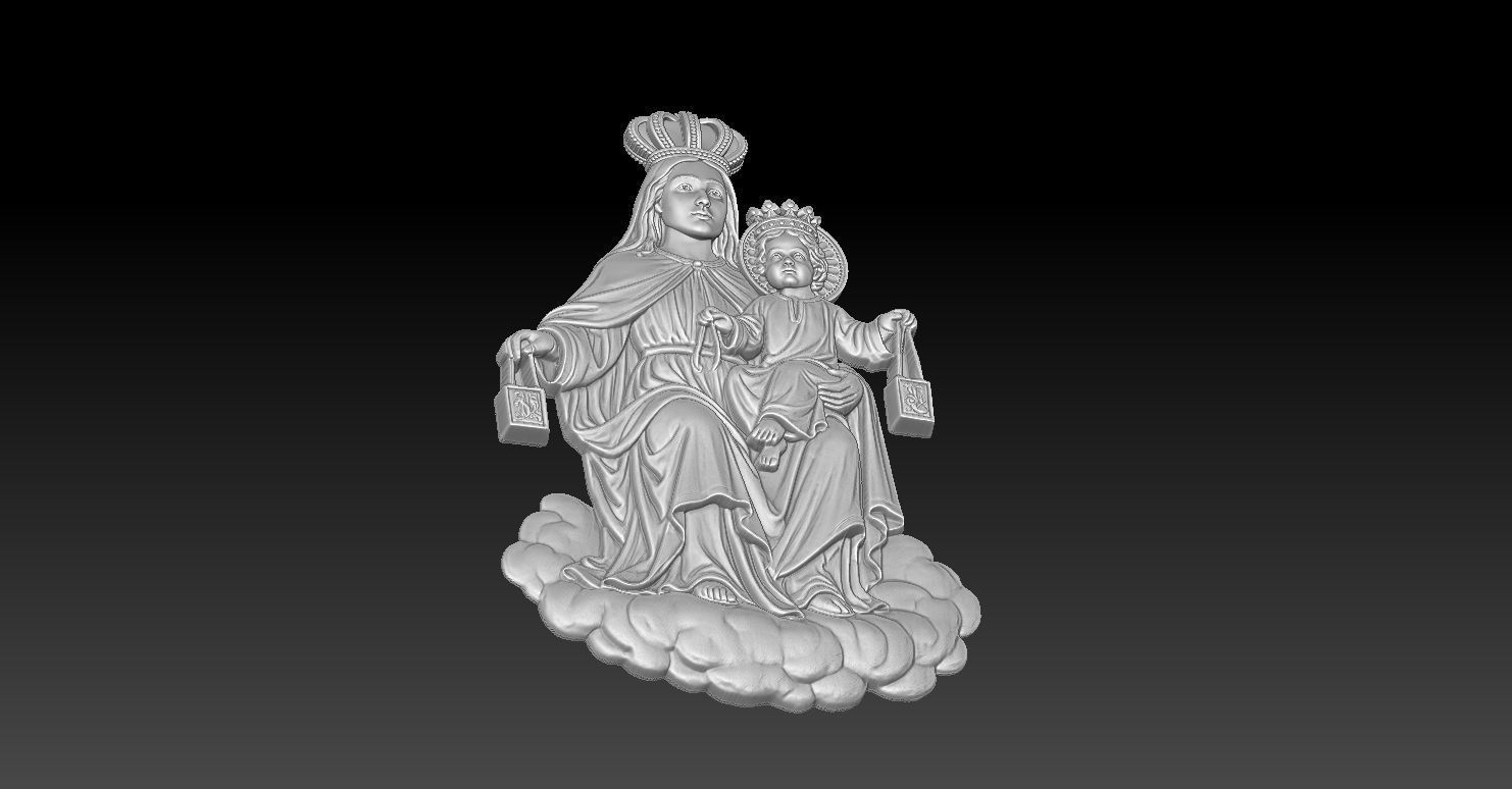 1 VIRGEN DEL CARMEN BAS RELIEF CNC Relief Model 3D print model_3