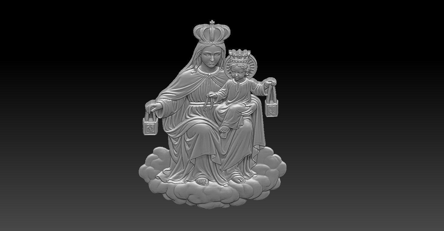 1 VIRGEN DEL CARMEN BAS RELIEF CNC Relief Model 3D print model_4