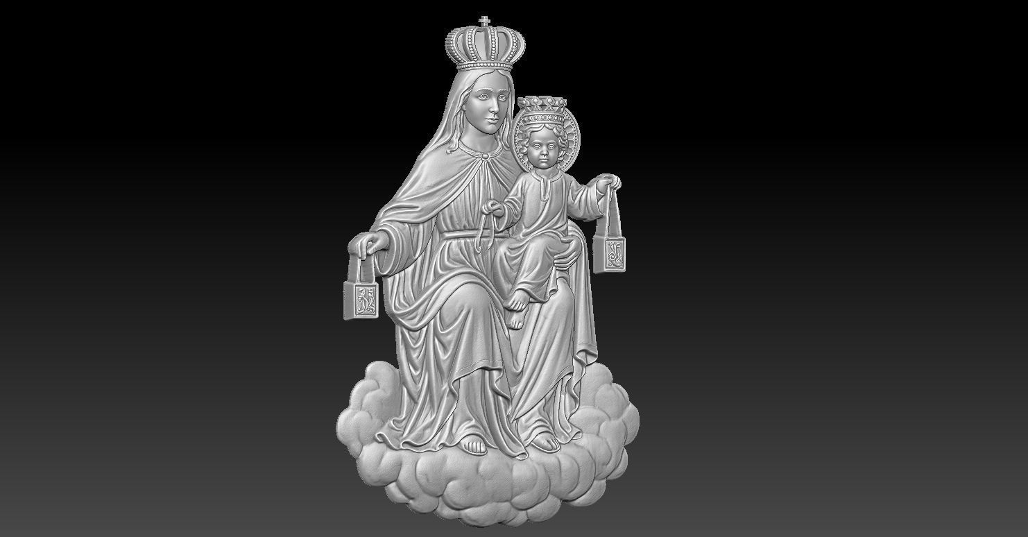1 VIRGEN DEL CARMEN BAS RELIEF CNC Relief Model 3D print model_1