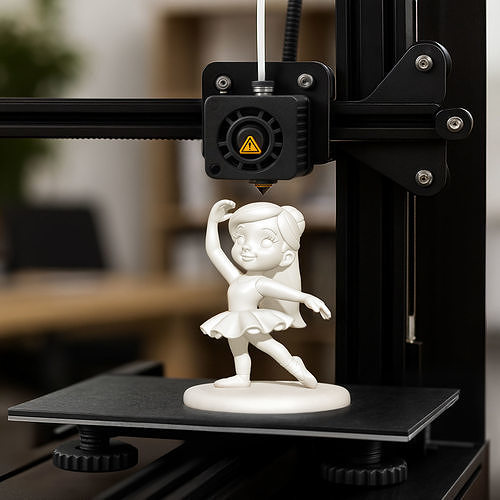 Ballerina Girl 3D Printable Figurine Cartoon Style 3D print model