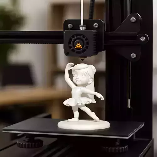 Ballerina Girl 3D Printable Figurine Cartoon Style