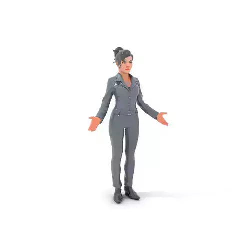 Businesswoman Character Model with Tattoo  Rigged and Animated