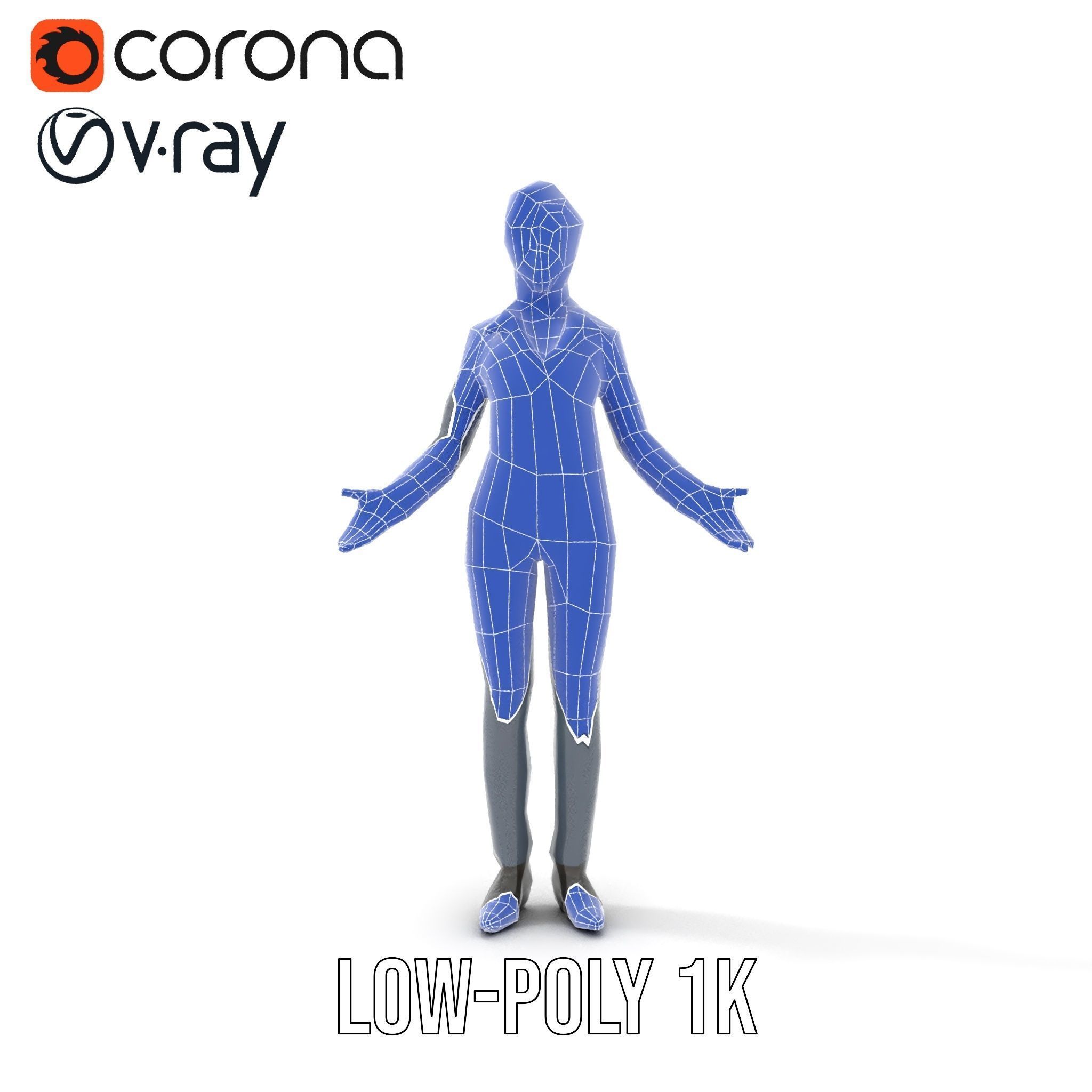 Businesswoman Character Model with Tattoo  Rigged and Animated Low-poly 3D model_22