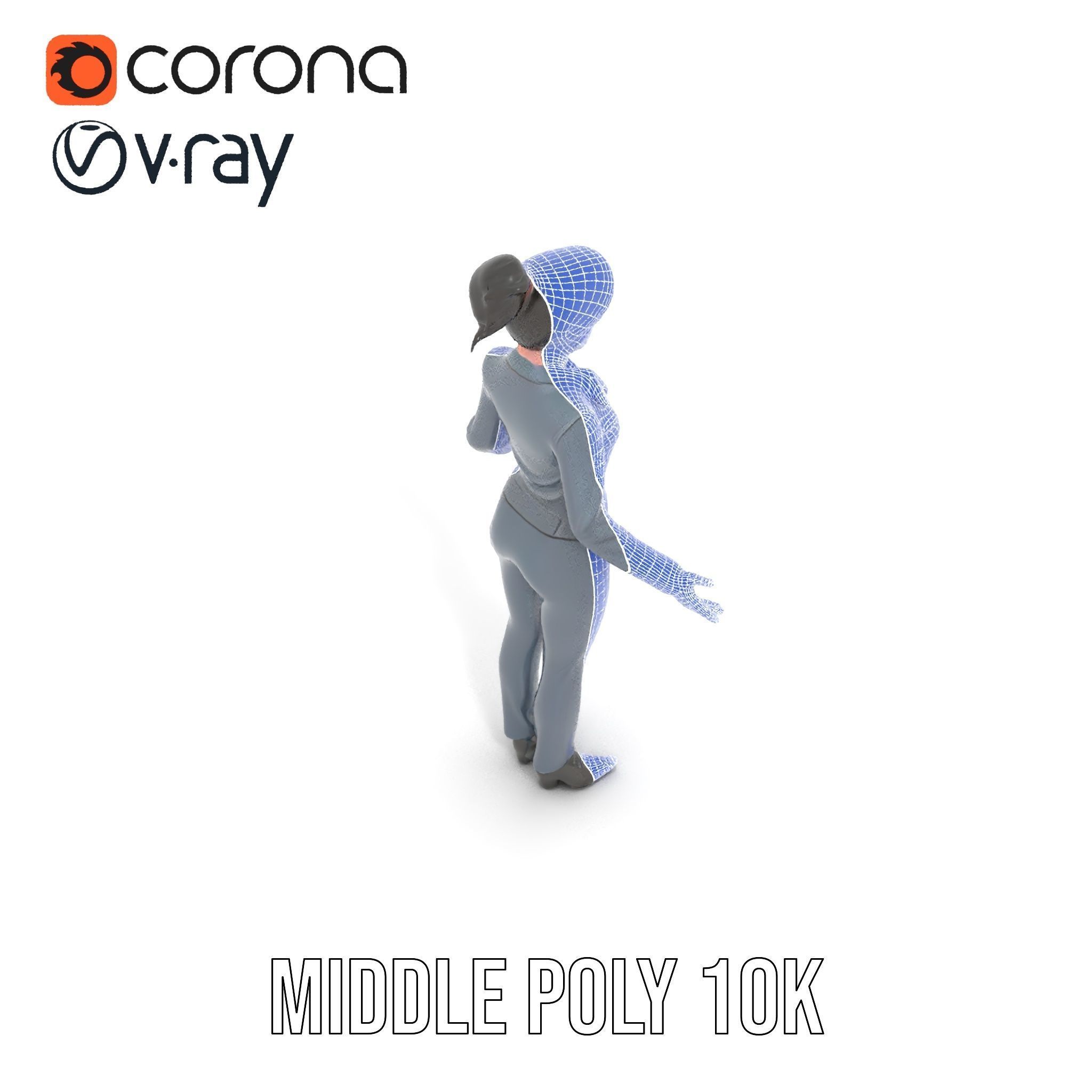 Businesswoman Character Model with Tattoo  Rigged and Animated Low-poly 3D model_27