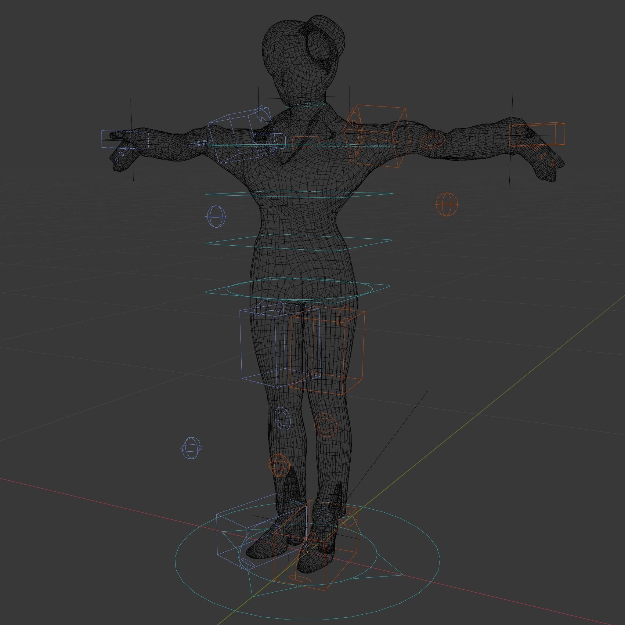Businesswoman Character Model with Tattoo  Rigged and Animated Low-poly 3D model_6