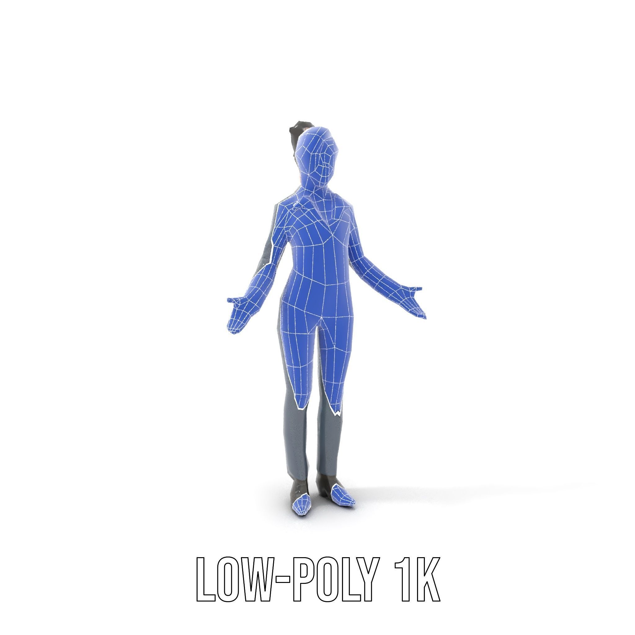 Businesswoman Character Model with Tattoo  Rigged and Animated Low-poly 3D model_11