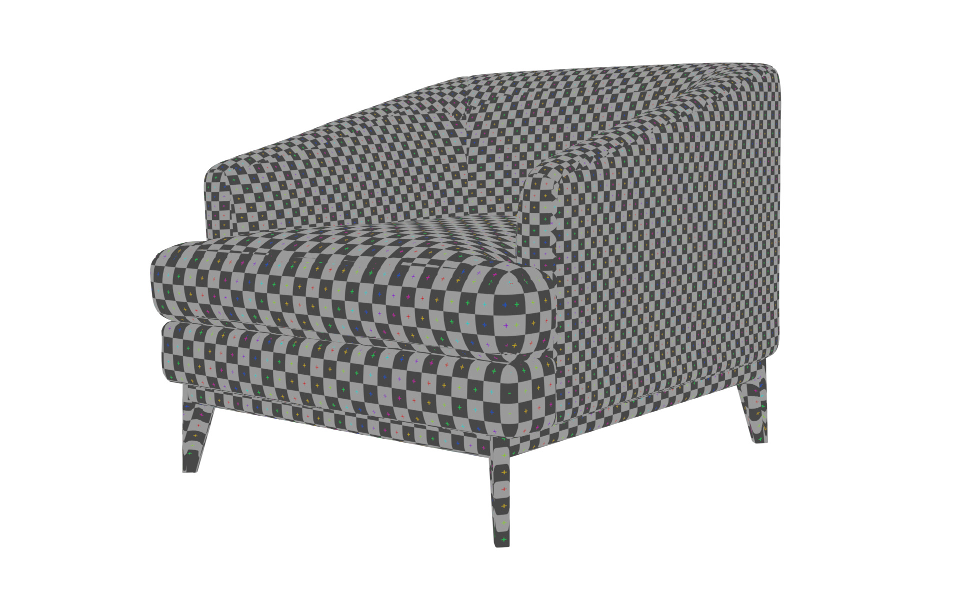 Armchair Low-poly 3D model_4