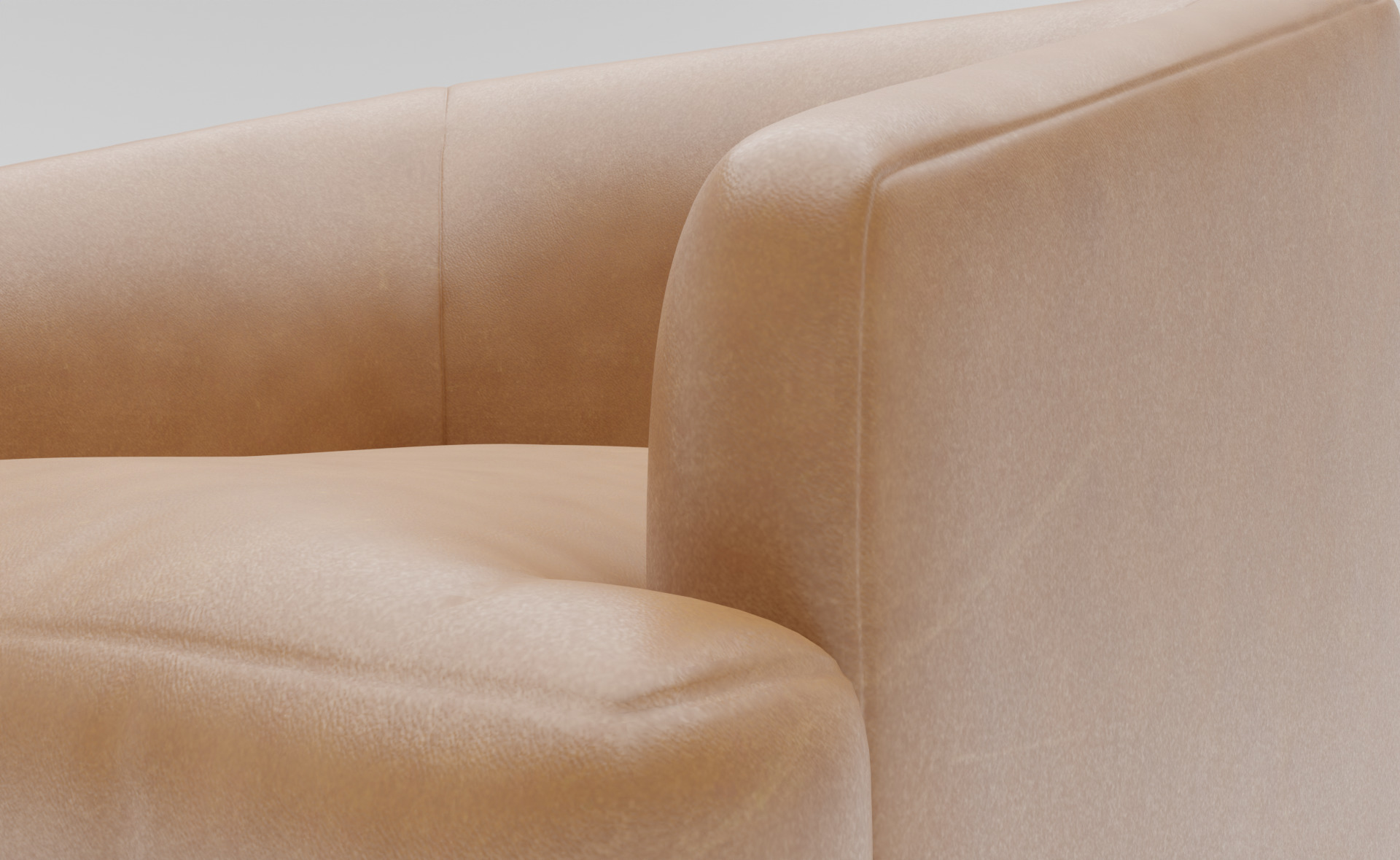 Armchair Low-poly 3D model_3