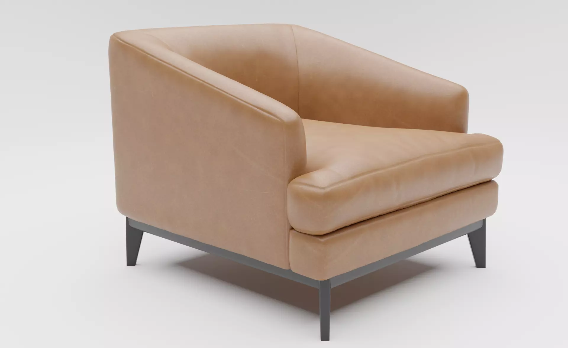 Armchair Low-poly 3D model_0