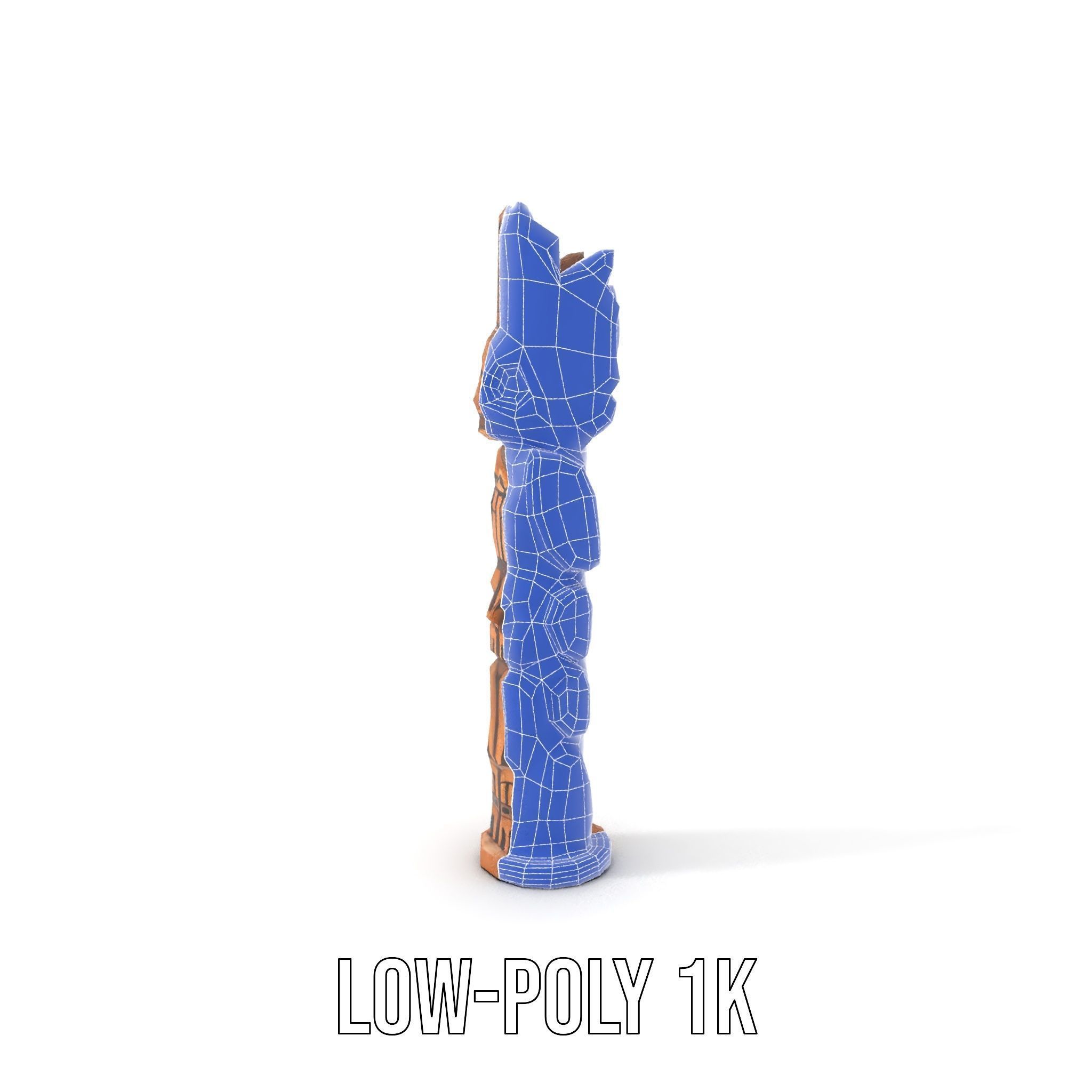 Totem Pole Sculpture Model Pack with Detailed Carvings Low-poly 3D model_17