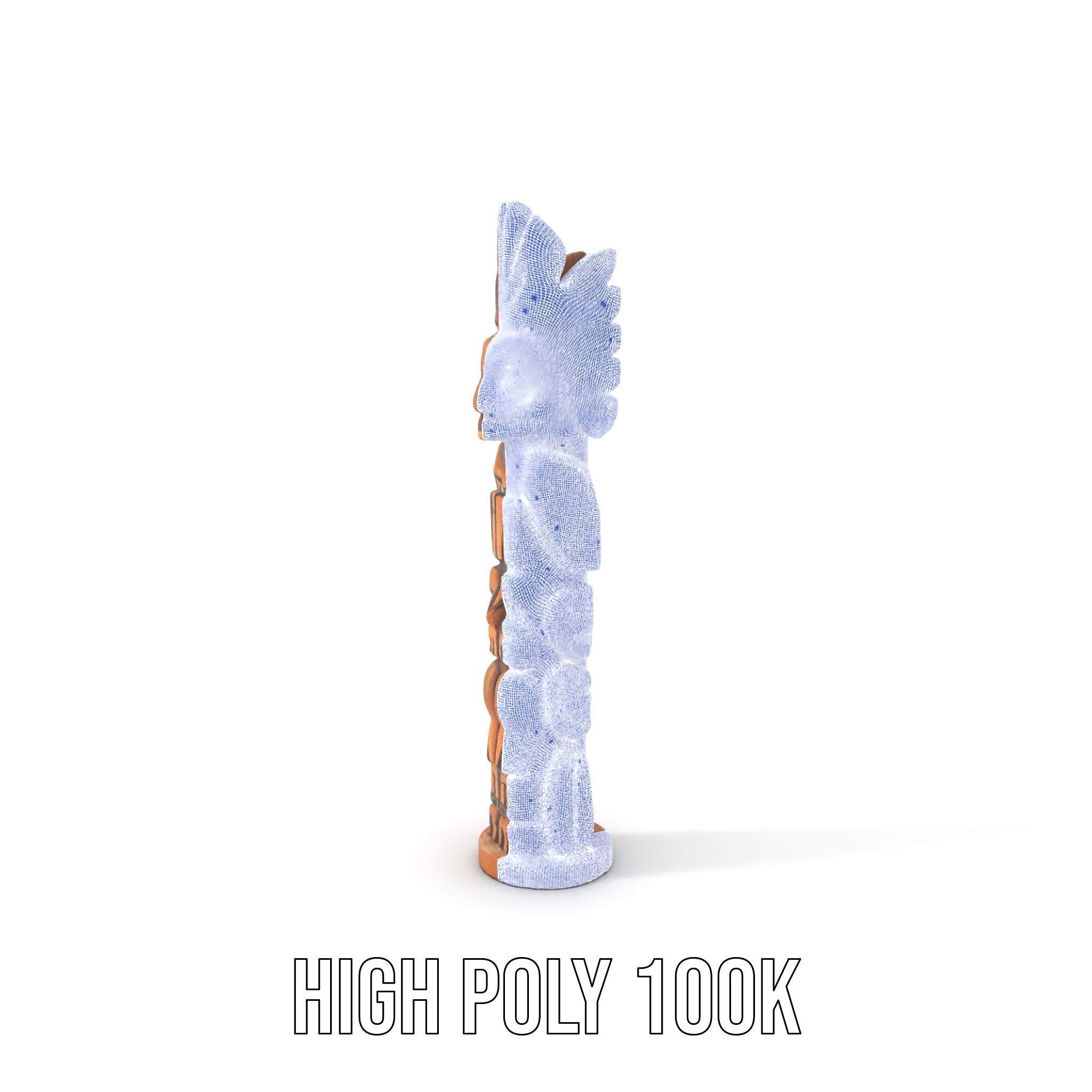 Totem Pole Sculpture Model Pack with Detailed Carvings Low-poly 3D model_5