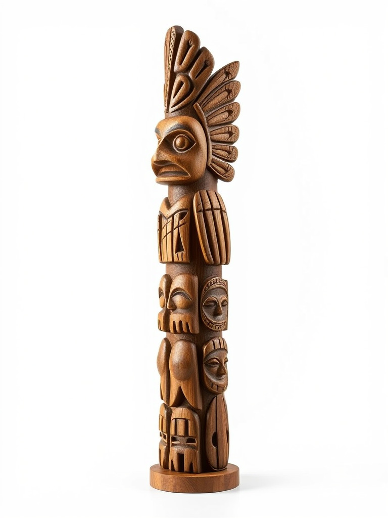 Totem Pole Sculpture Model Pack with Detailed Carvings Low-poly 3D model_3