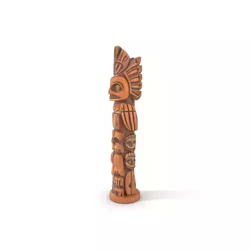 Totem Pole Sculpture Model Pack with Detailed Carvings