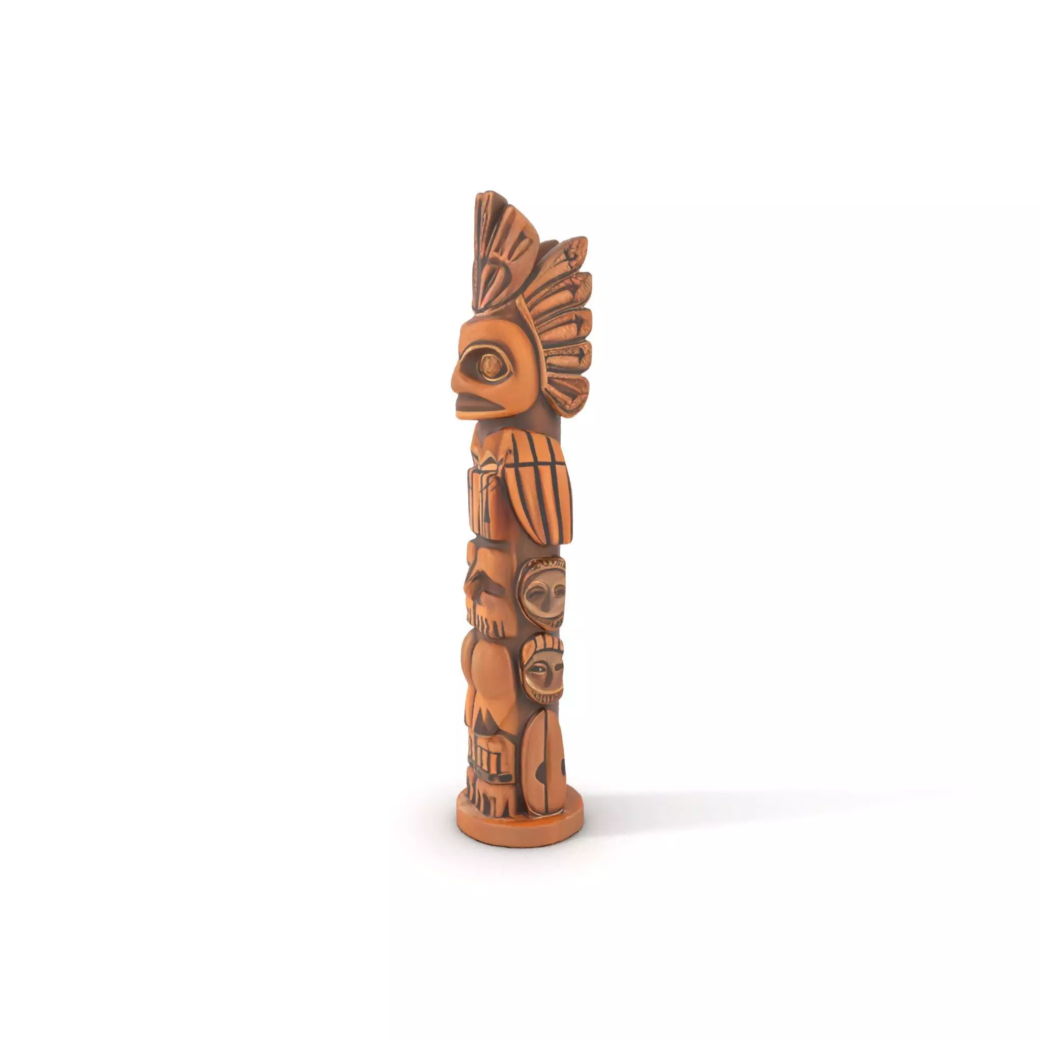 Totem Pole Sculpture Model Pack with Detailed Carvings Low-poly 3D model_0