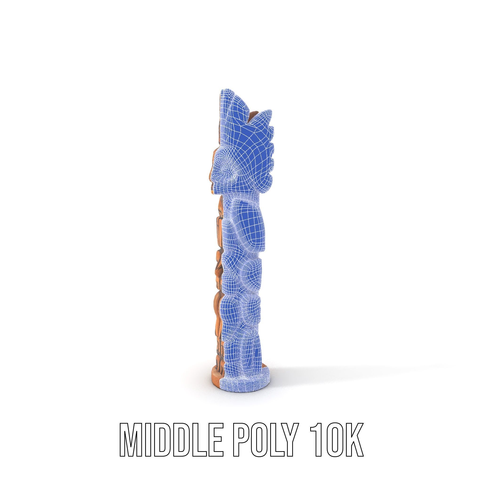 Totem Pole Sculpture Model Pack with Detailed Carvings Low-poly 3D model_19