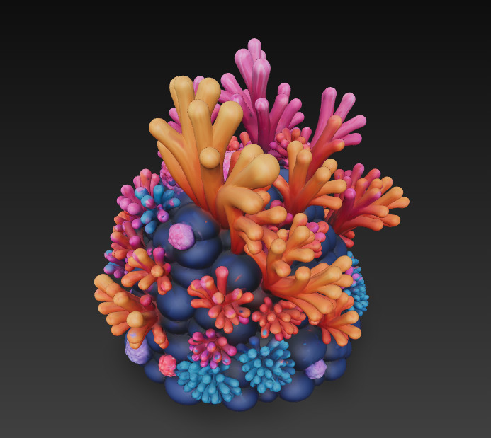 Reef Coral Realistic 3D Model Basic - Low Poly Realistic Low-poly 3D model_3