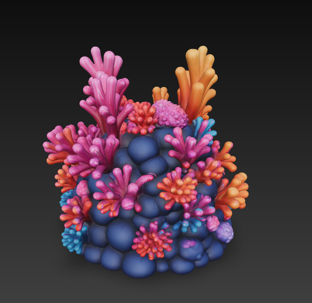 Reef Coral Realistic 3D Model Basic - Low Poly Realistic Low-poly 3D model_2