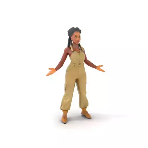 Adventurer Character Model Rigged and Animated with PBR Textures Low-poly 3D model