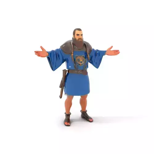 Viking Warrior Rigged and Animated Character Model
