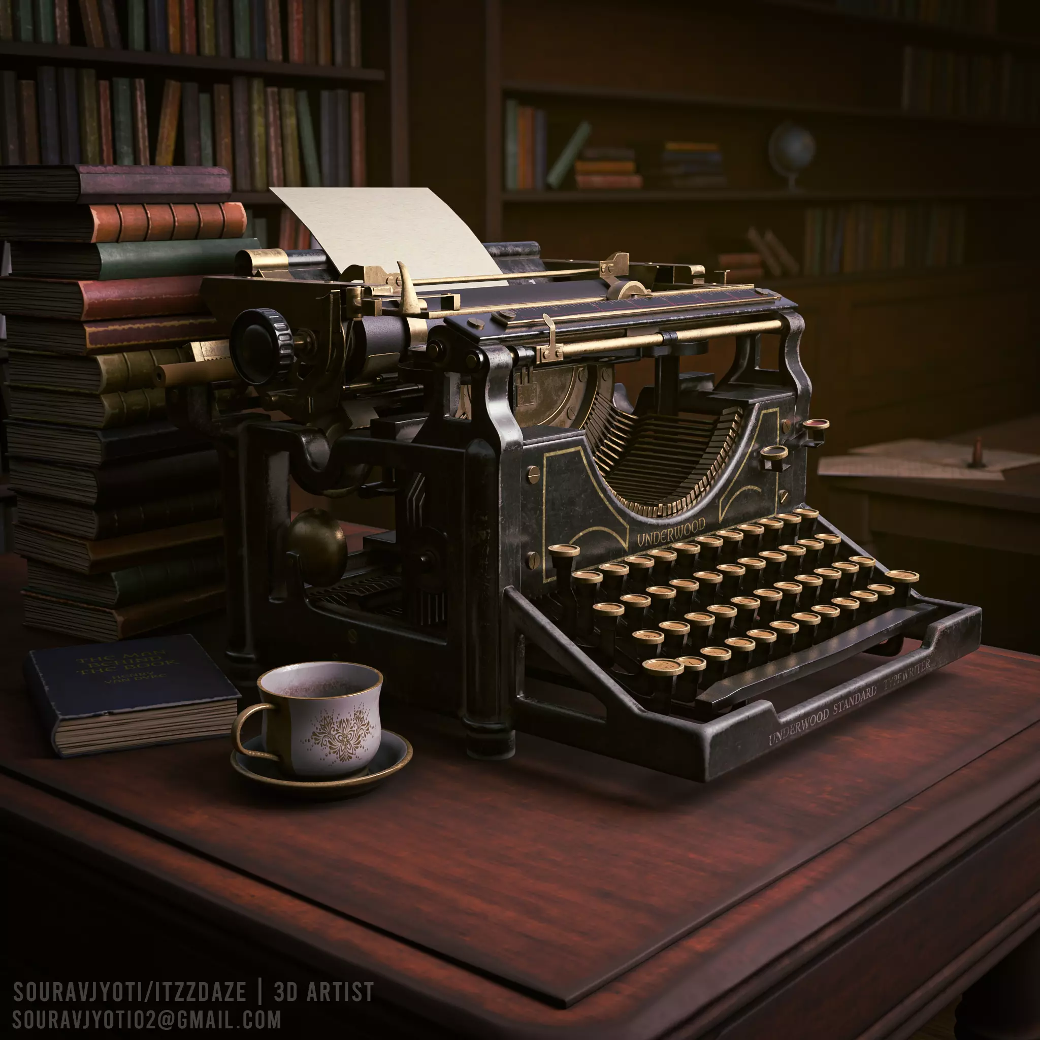 Vintage Mechanical Typewriter 3D model
