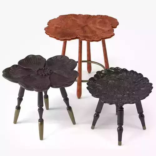 WOODEN FLOWER STOOL