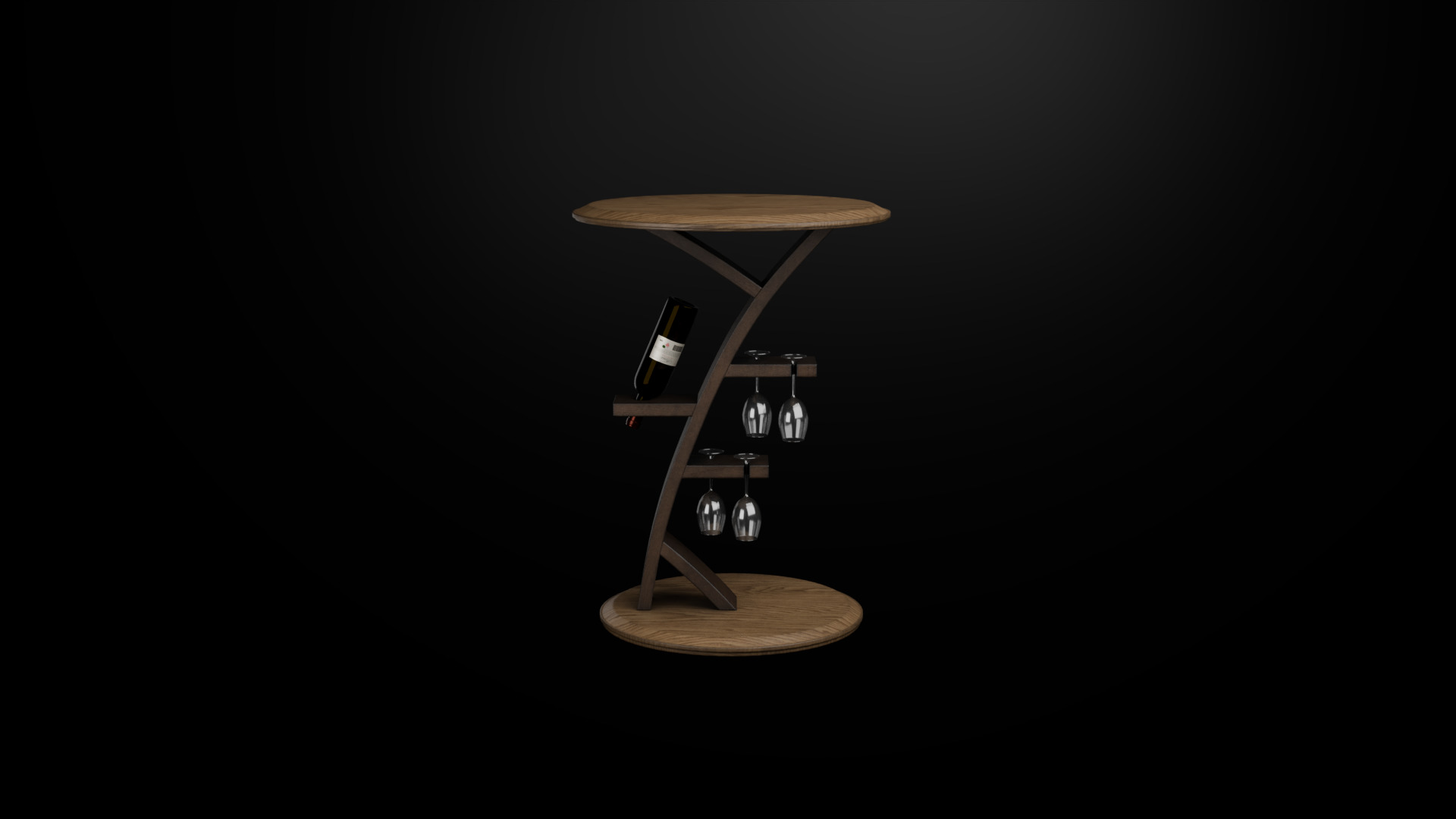 Wine table Low-poly 3D model_7