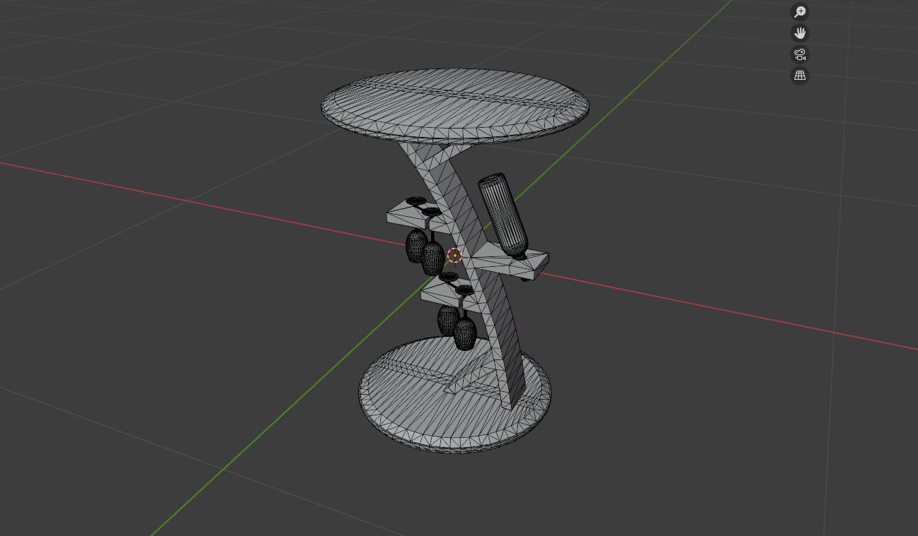 Wine table Low-poly 3D model_15