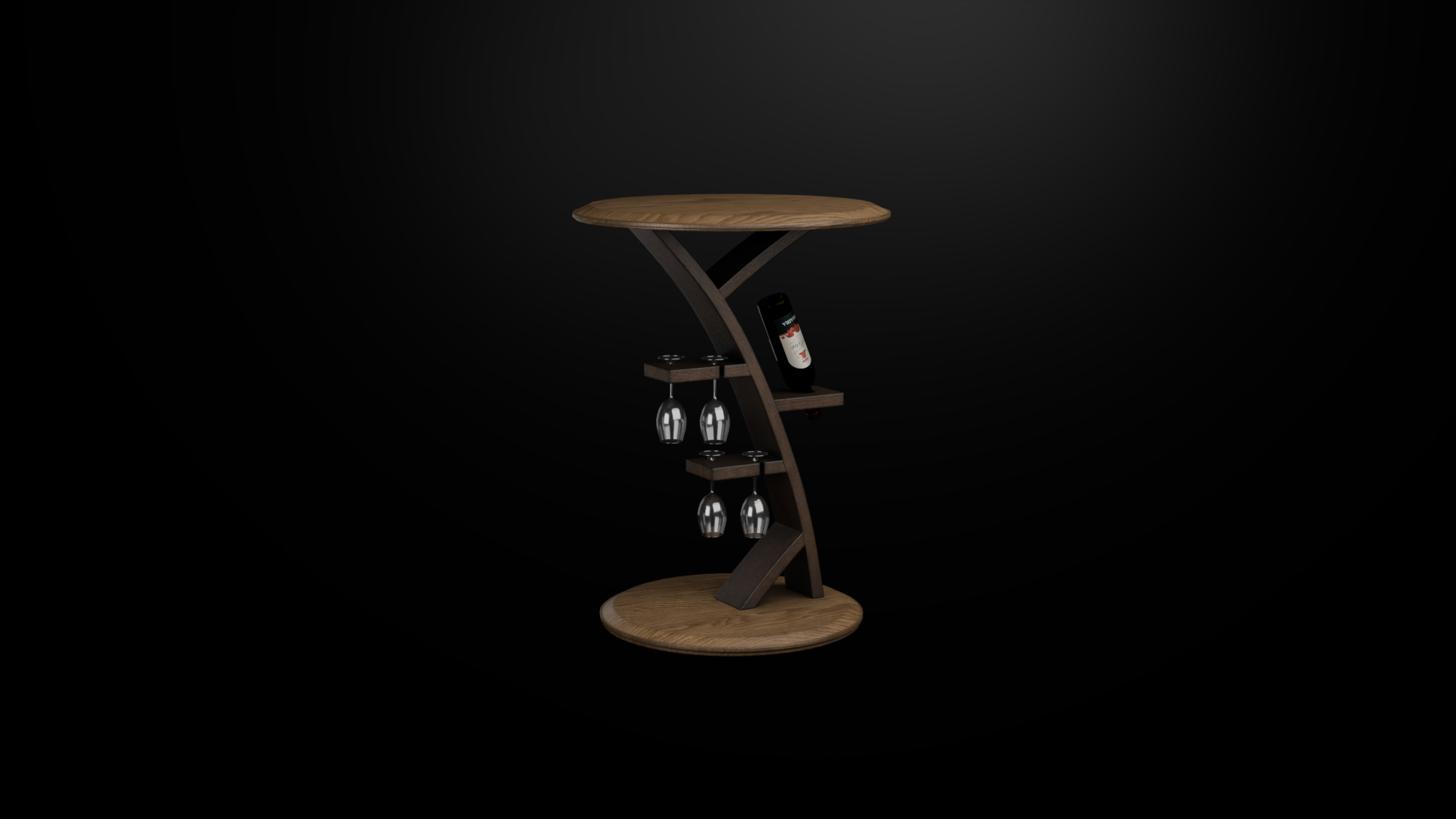 Wine table Low-poly 3D model_12