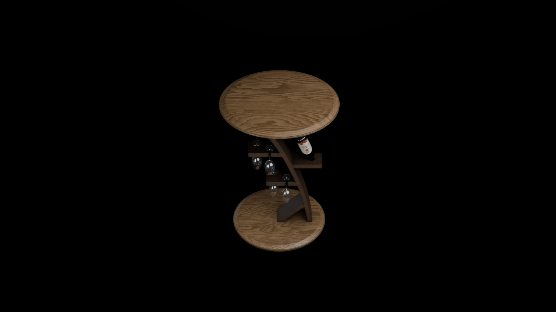 Wine table Low-poly 3D model_13