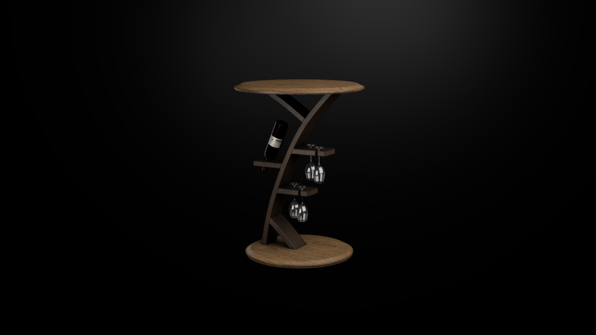 Wine table Low-poly 3D model_8
